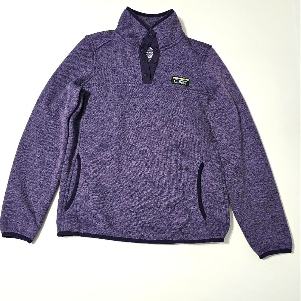 L.L.Bean Sweater Fleece Purple Pullover Women's Sz XS